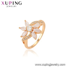 15100 Graceful Frauen Schmuck königlichen Design Ring Umwelt Kupfer Eis Stein Blume Form Fingerring